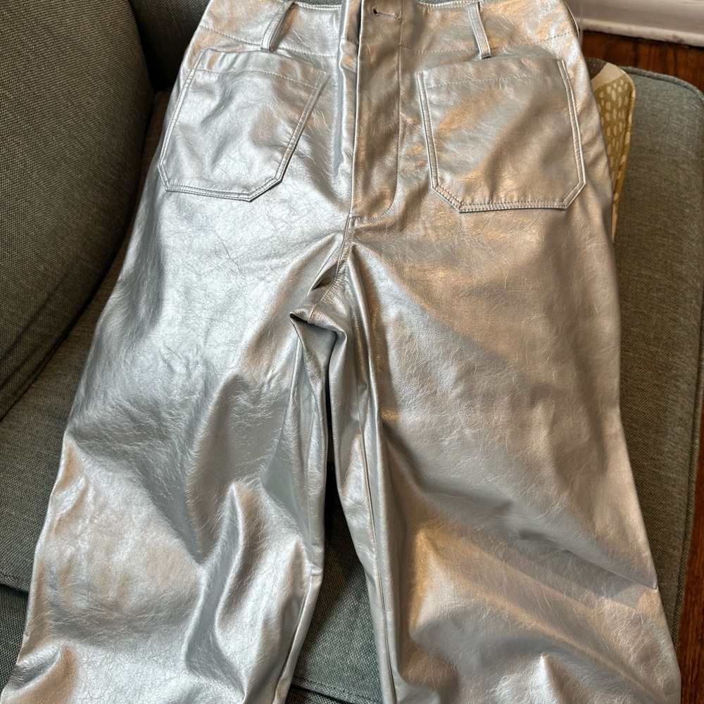 Metallic Silver Pants